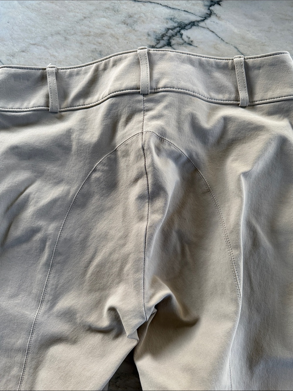 Tailored Sportsman Beige Riding Breeches with Suede Knee Patches - Size 26 - Picture 7 of 10
